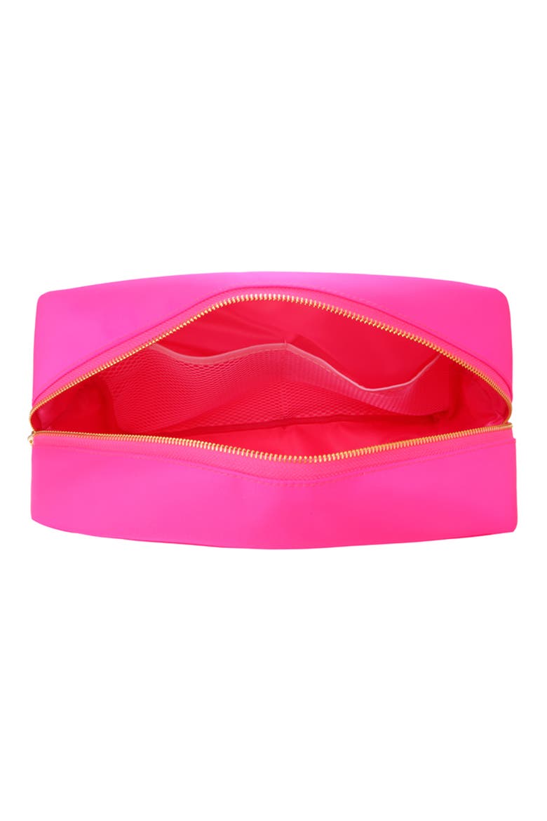 XL Heart Patch Cosmetic Bag with Insert, Alternate, color, HOT PINK