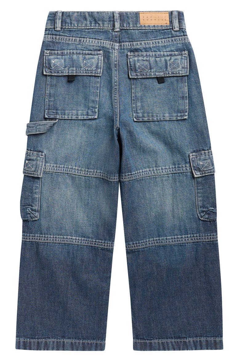Kids' Bryan Baggy Cargo Jeans, Alternate, color, MEDIUM INDIGO