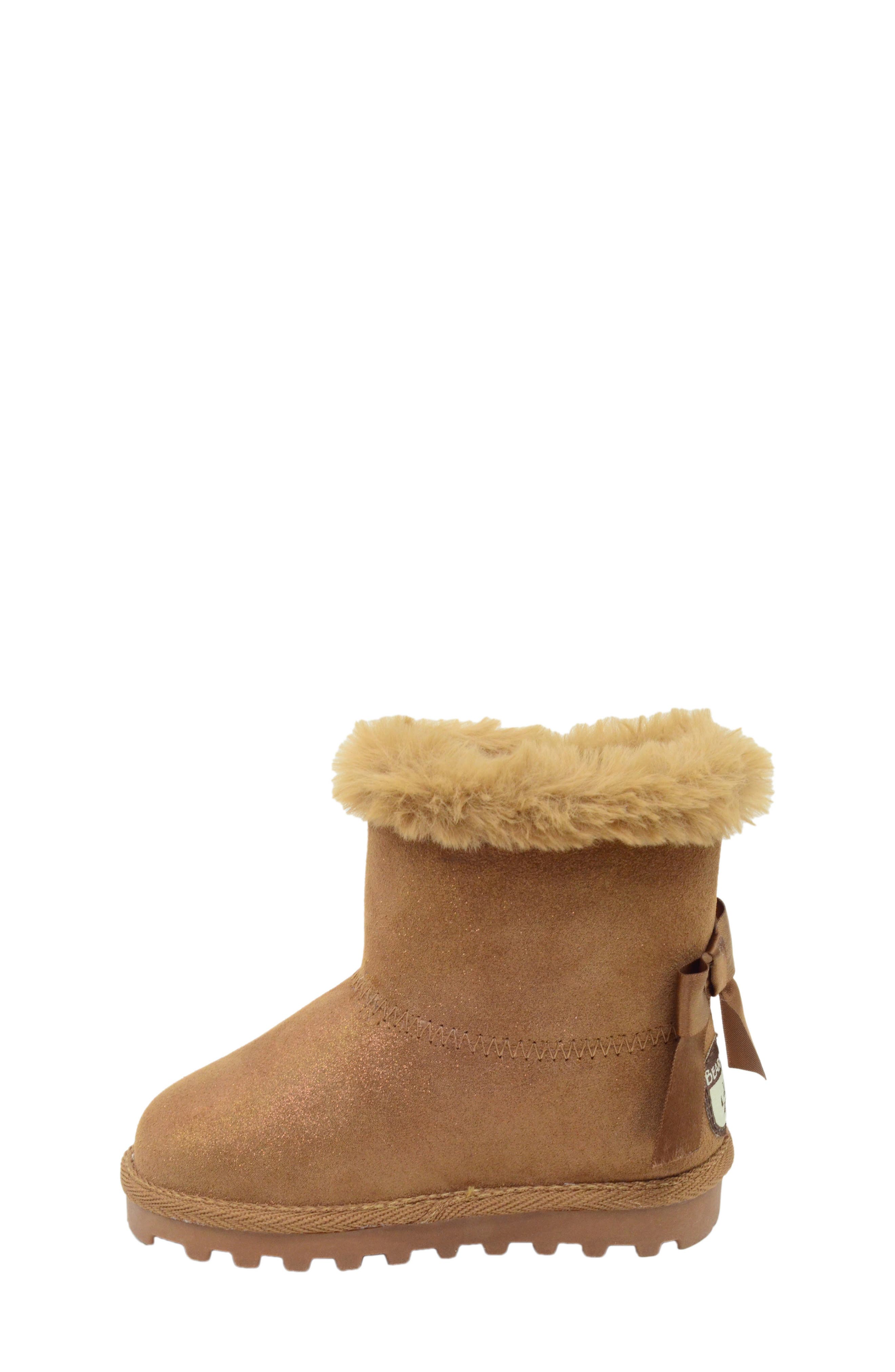 BEARPAW Kids' Suede Faux Fur Lined Boot, Alternate, color, 
