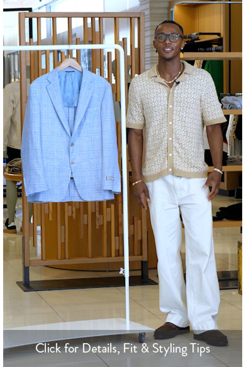 Kei Trim Fit Plaid Slub Linen & Wool Sport Coat video