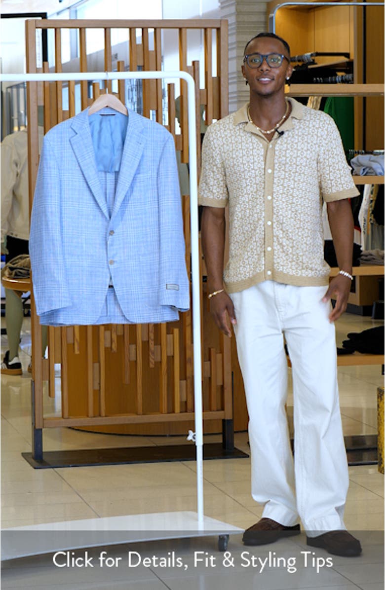 Kei Trim Fit Plaid Linen & Wool Sport Coat, sales video thumbnail