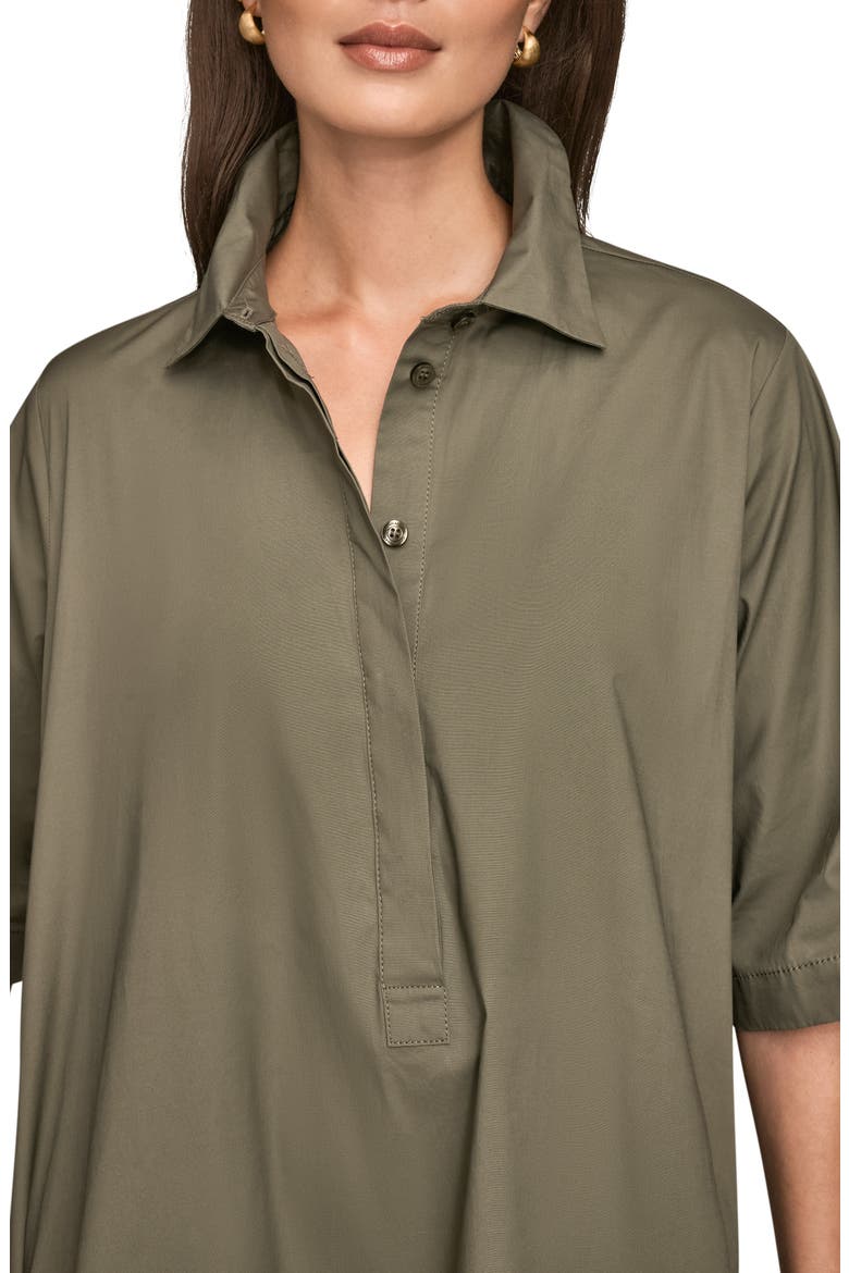 Elbow Sleeve Collar Dress, Alternate, color, KHAKI GREE