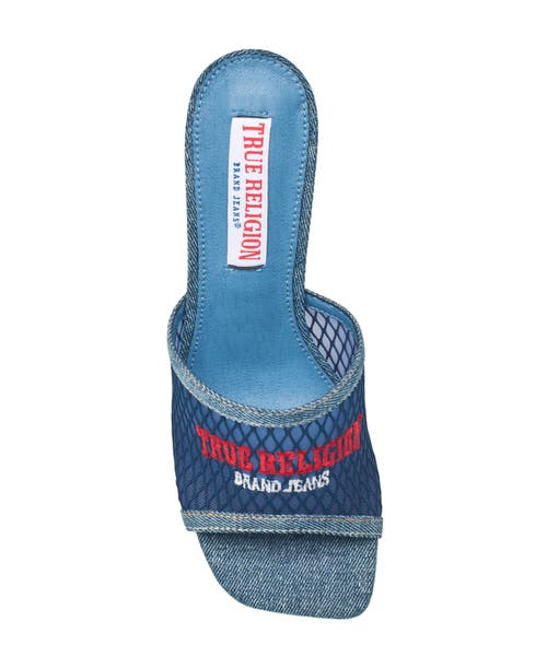 True Religion Coi Mesh Slip On Heel In Blue