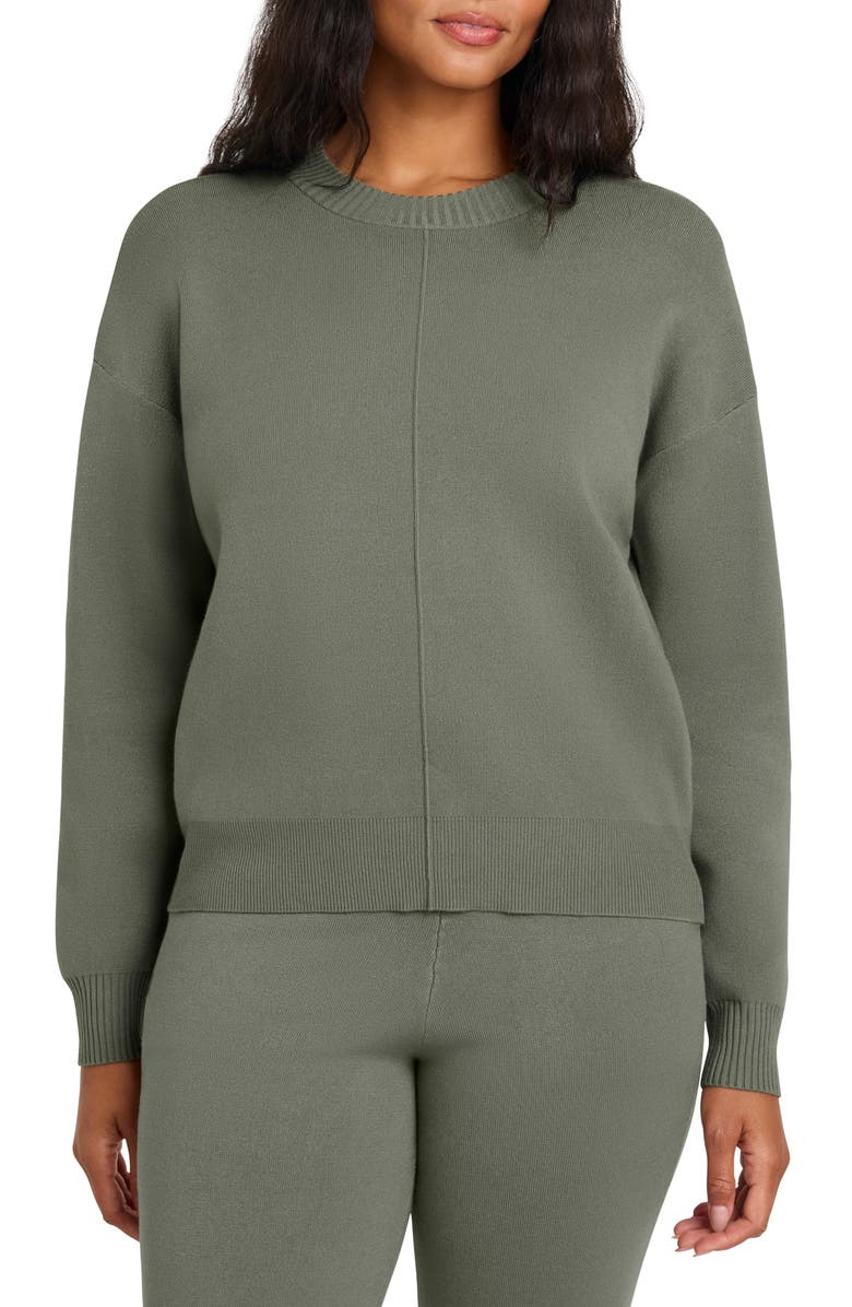 Splendid x @cellajaneblog Front Seam Sweater, Main, color, Olive