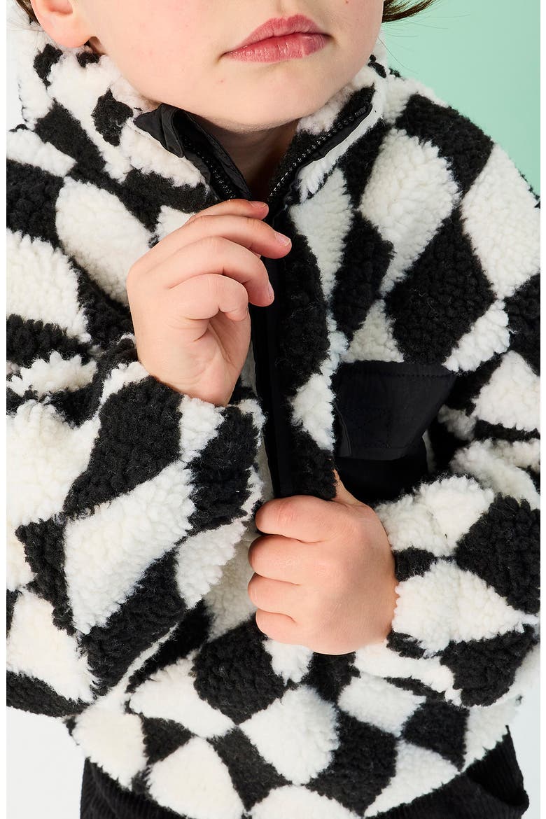 Kids' Harlequin Half Zip Sherpa Pullover, Alternate, color, HARLEQUIN