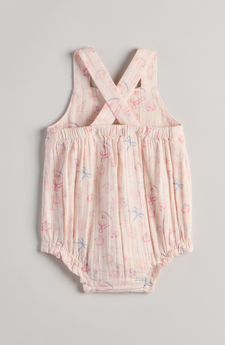 Nordstrom Printed Cotton Bubble Romper, Alternate, color, Pink Heaven Seashells