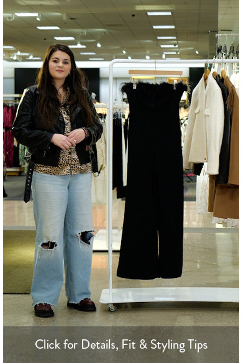 Louise Feather Trim Strapless Jumpsuit video