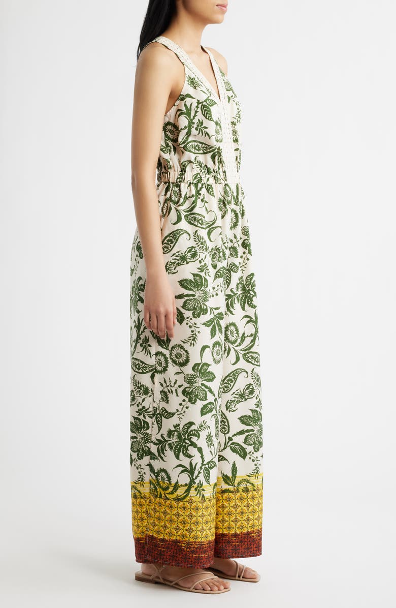 CITY BLUES Floral Print Sleeveless Wide Leg Jumpsuit, Alternate, color, Rust Multi