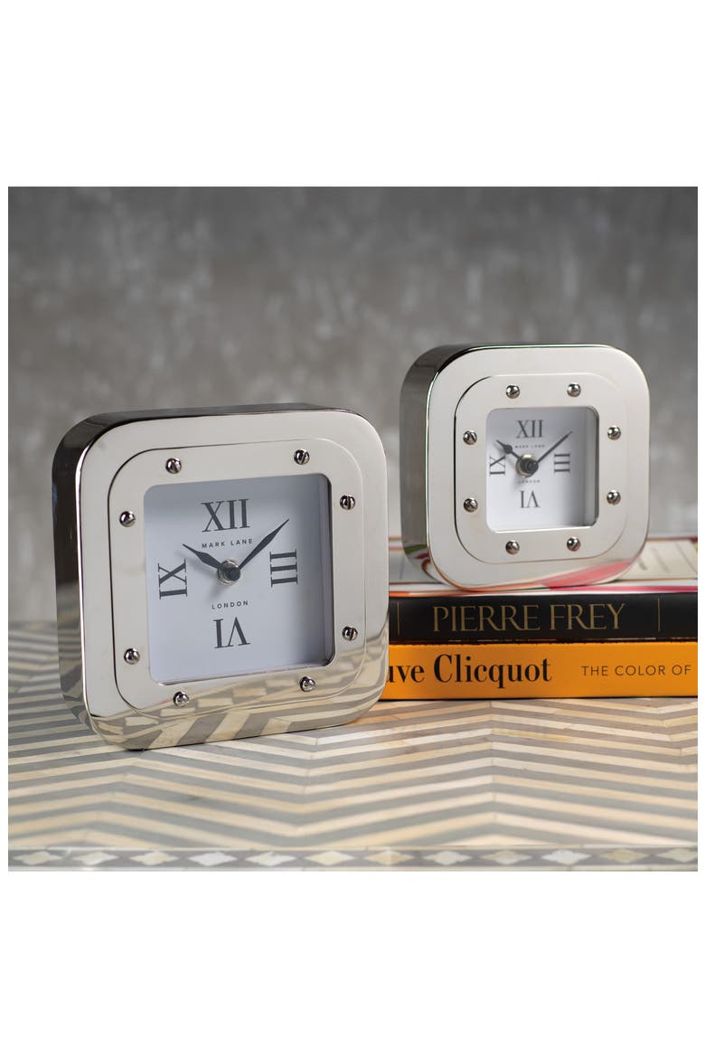 Mark Lane Table Clock, Alternate, color, SILVER