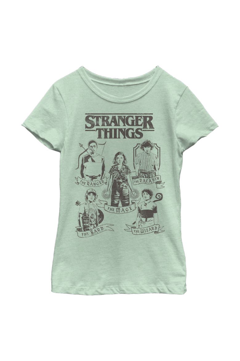 Girl's Stranger Things Group Shot Classes  Graphic T-Shirt, Main, color, Mint