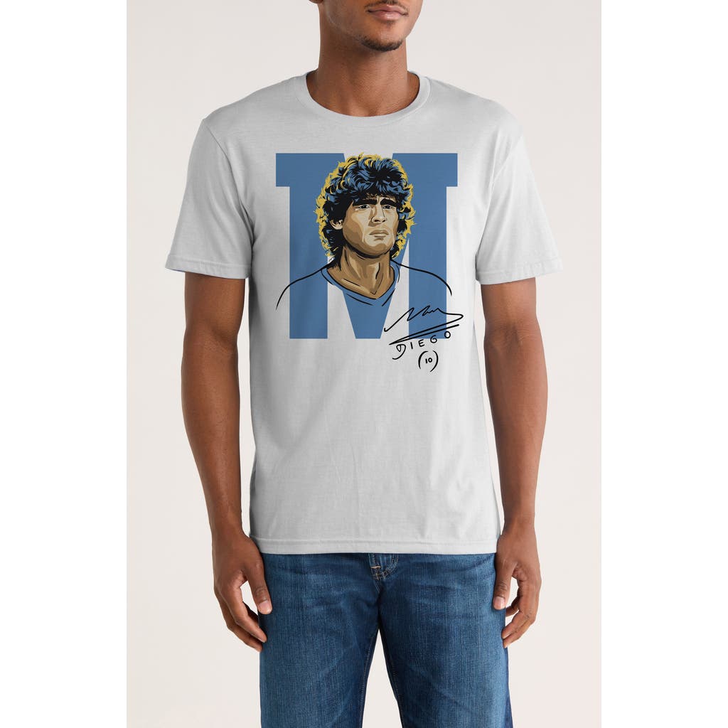 Monster Digital Maradona Stencils Signature Graphic T-shirt In White