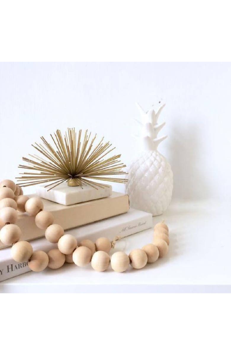 Osmos Studio Farmhouse Wooden Beads With Jute Tassels, Main, color, Natural