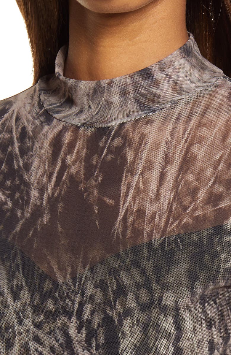 AllSaints Hanna Pembury Print Long Sleeve Midi Dress, Alternate, color, 