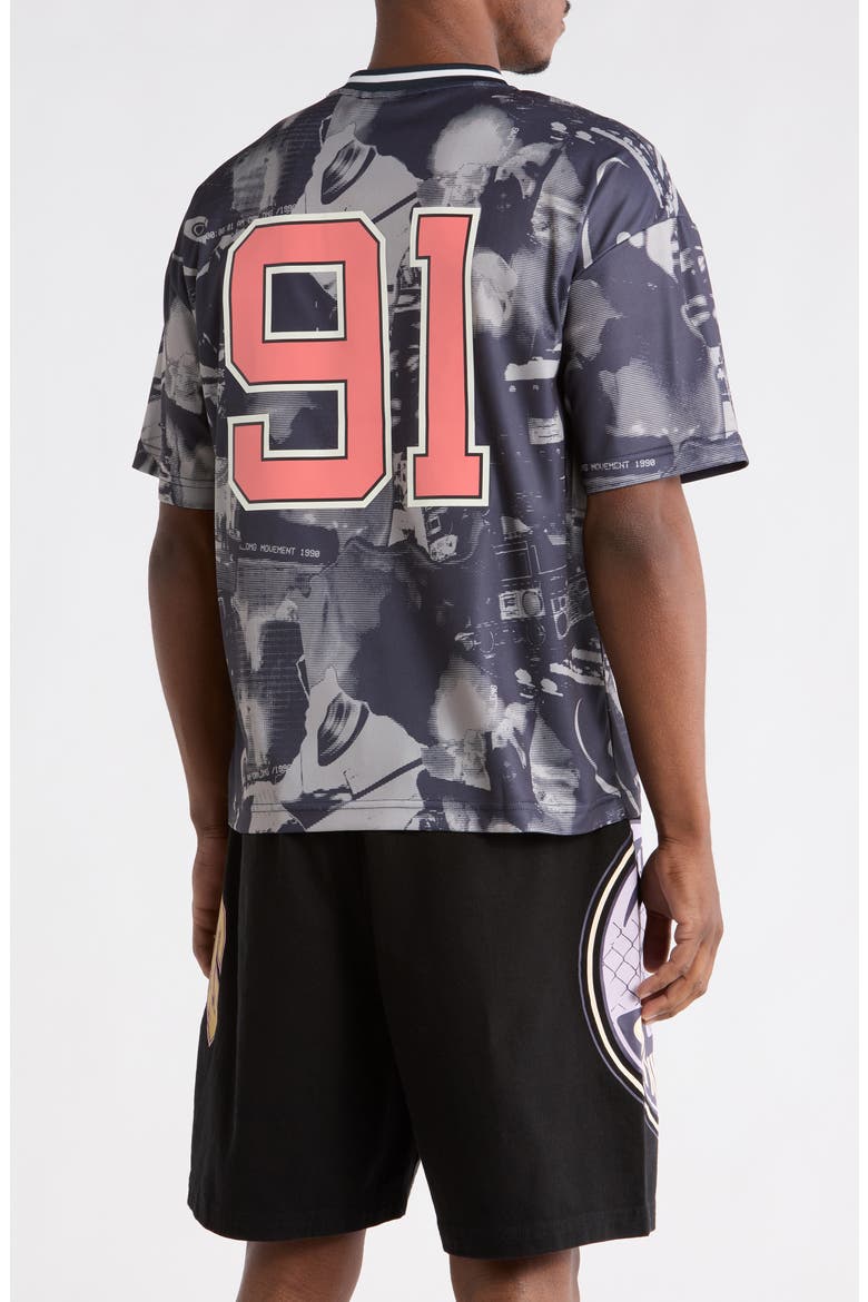 Carnival FC Football T-Shirt, Alternate, color, GREYSCALE/ CORAL