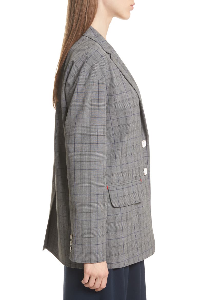 Oversize Glen Plaid Blazer, Alternate, color, BLACK MULTI