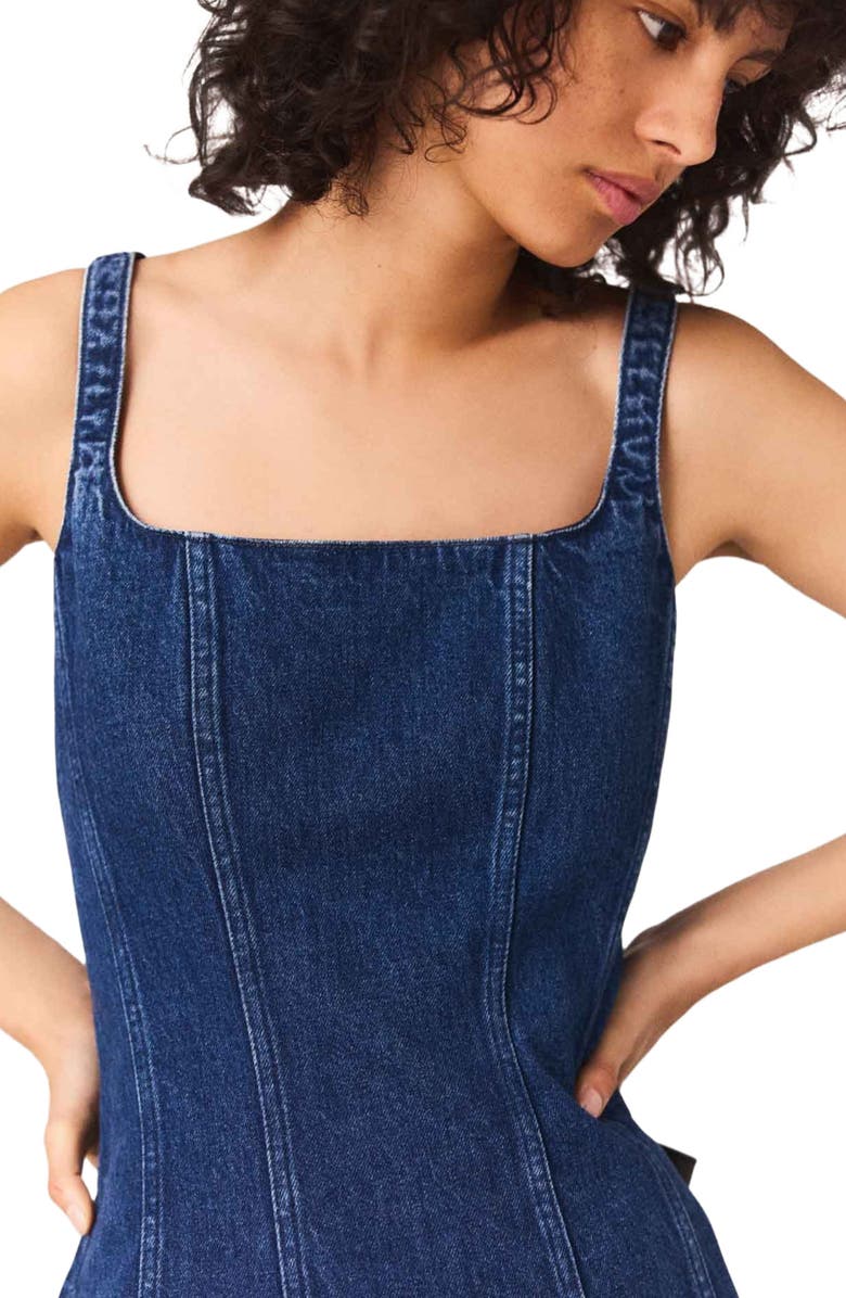 maje Mini denim dress, Alternate, color, Denim Blue