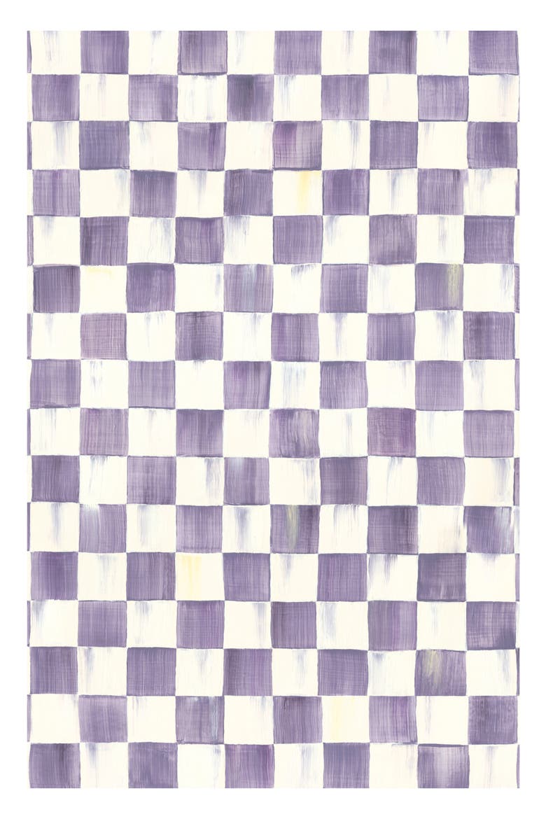 Violet Check Peel/Stick Wallpaper, Main, color, VIOLET