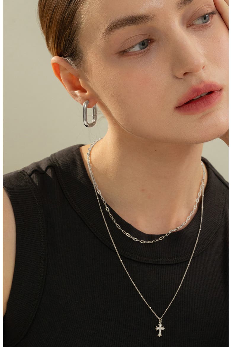 14k Gold Plated Angie Earrings Dainty Minimalist Studs, Alternate, color, Silver