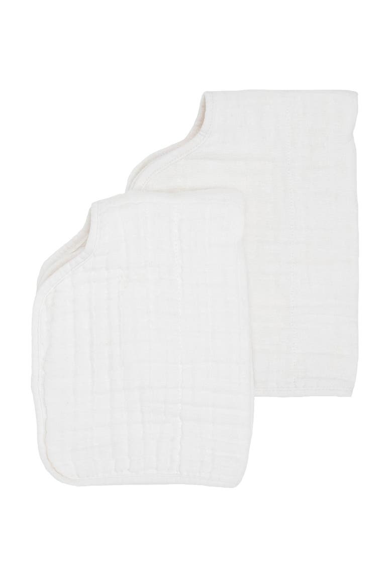 2-Pack Cotton Muslin Burp Cloths, Alternate, color, WHITE