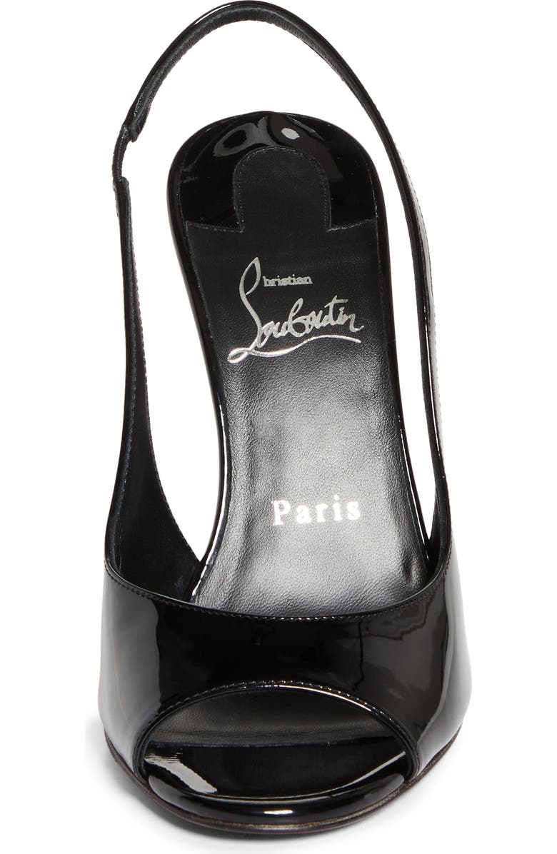 Christian Louboutin Sofia Z Peep Toe Slingback Pump, Alternate, color, Black/ Lin Black
