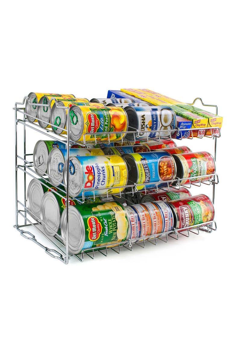 Stackable Can Organizer, Main, color, STAINLESS STEEL