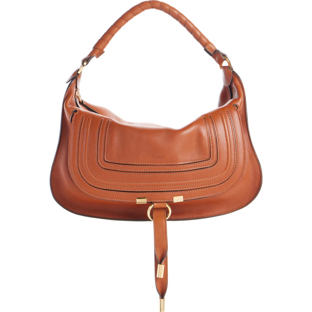 Chloé Small Marcie Leather Shoulder Bag In Brown