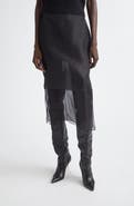Brandon Maxwell The Brett Tiered Silk Organza Pencil Skirt