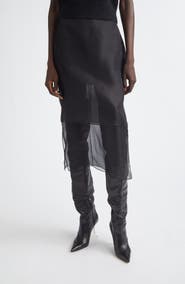 Brandon Maxwell The Brett Tiered Silk Organza Pencil Skirt
