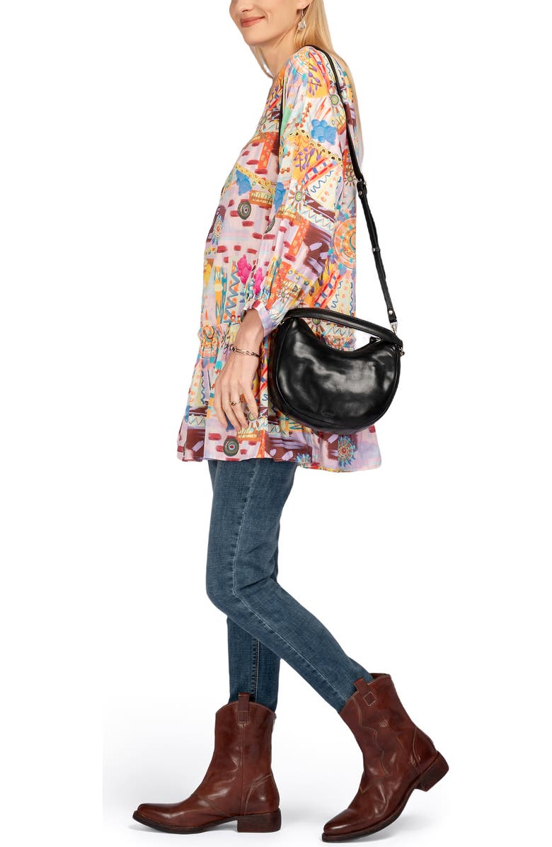 OLD TREND Dahlia Genuine Leather Soft Everyday Hobo Bag, Alternate, color, Black