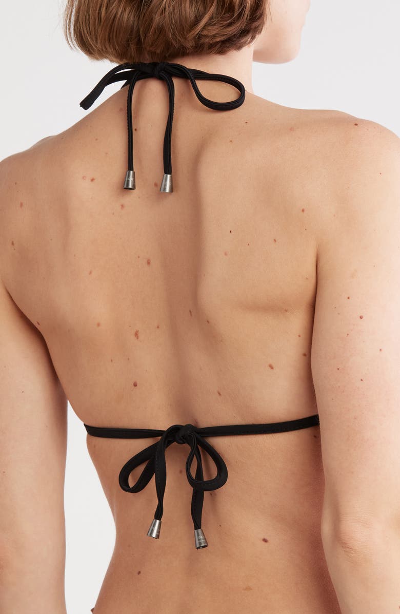 Kurt Geiger London Rhinestone Quilted Triangle Bikini Top, Alternate, color,