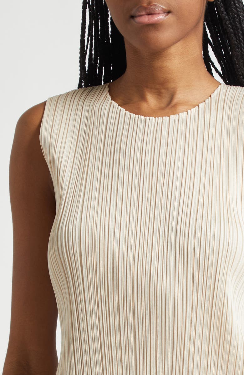 Issey Miyake Monthly Colors May Pleated Sleeveless Top, Alternate, color, Sand Beige