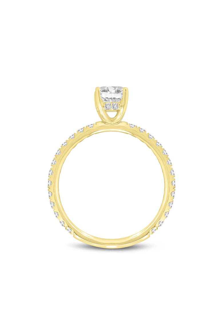 Meline14K Yellow Gold Emerald Cut Lab Grown Diamond Hidden Halo Engagement Ring - 2.08 Ct, Alternate, color, 14K Yellow Gold