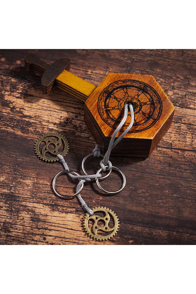 Alexander the Great's Gordian Knot Wooden Brainteaser Puzzle, Alternate, color, Multicolored