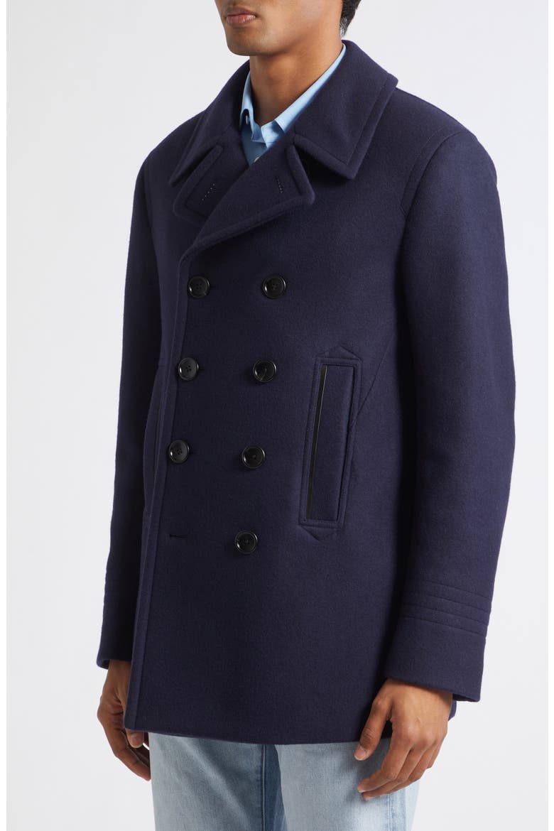 Soft Wool Felt Peacoat, Alternate, color, UCC NAVY