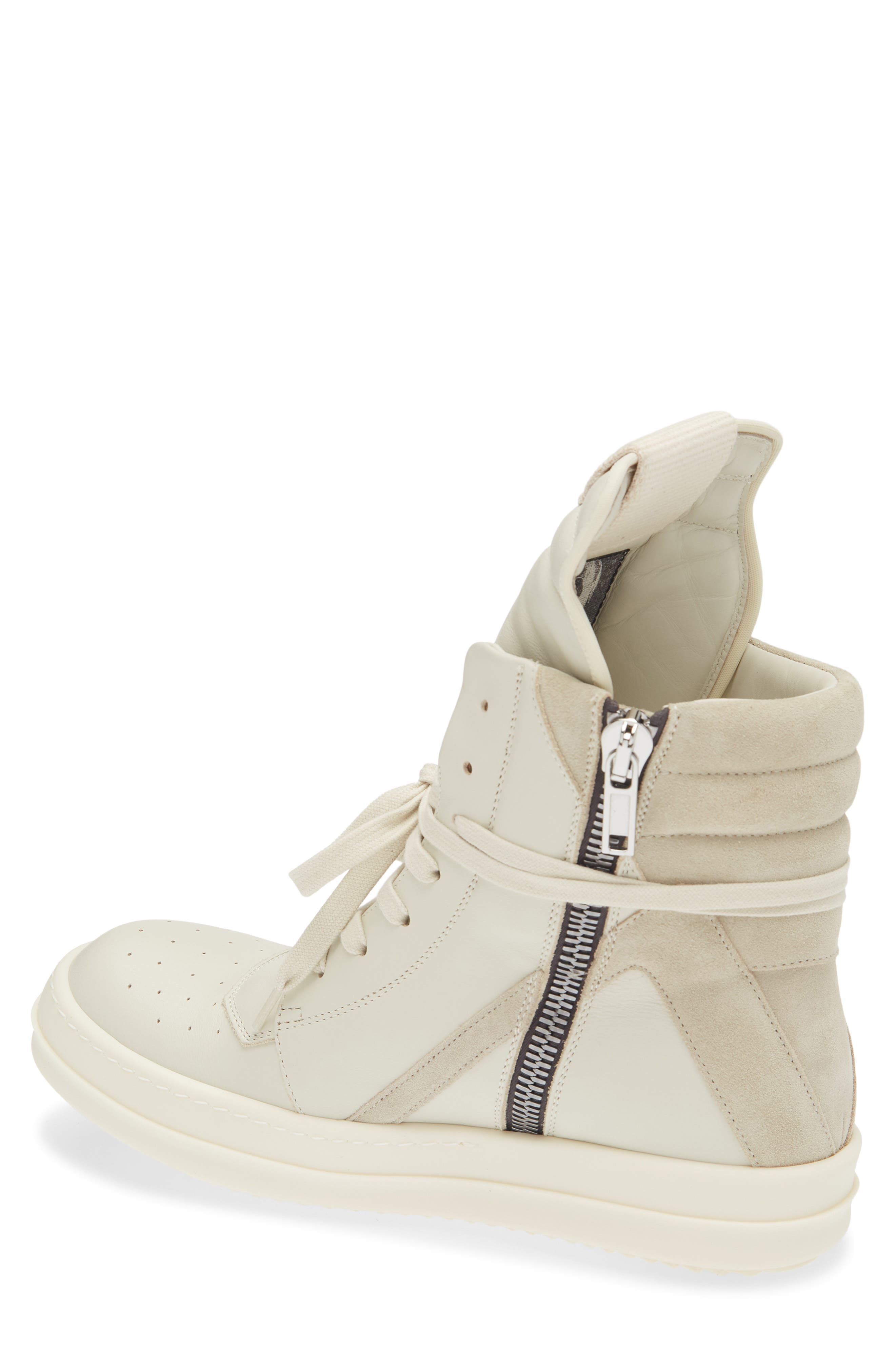 Rick Owens Geobasket High Top Sneaker, Alternate, color, Dirty Milk/ Pearl Milk