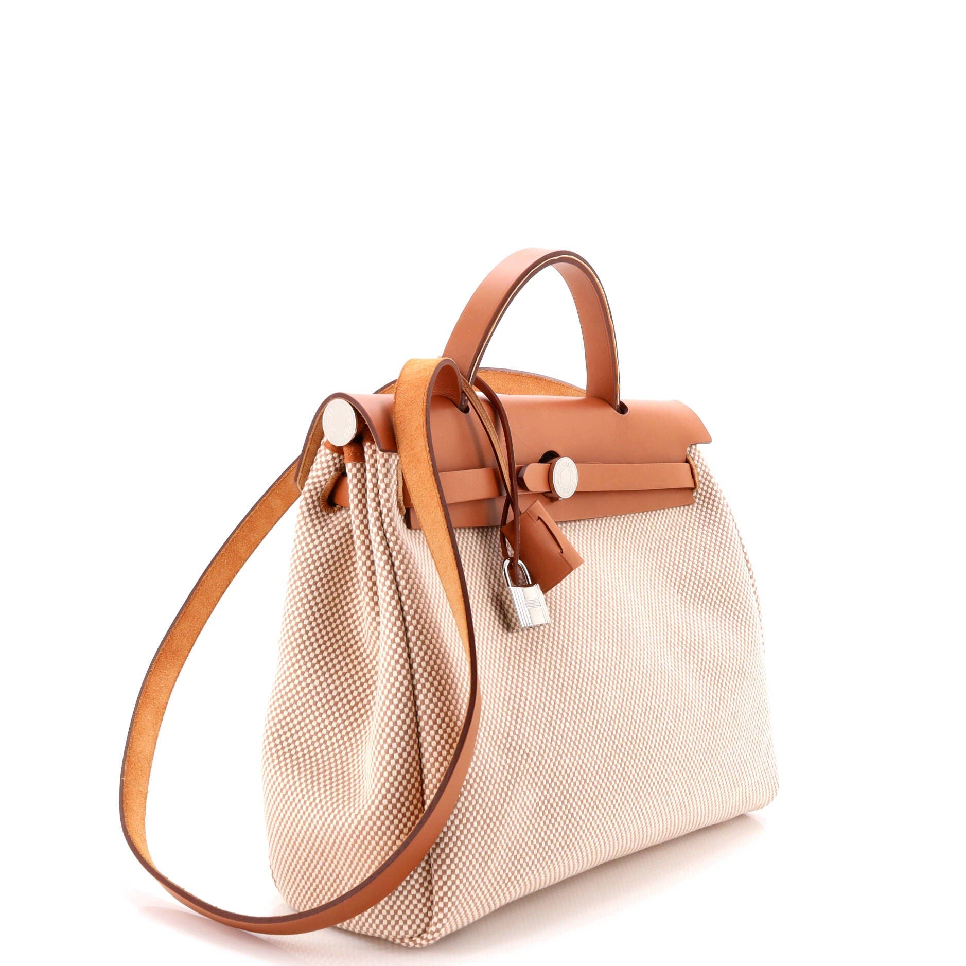 Pre-Owned Hermes Herbag Zip Criss Viking Toile and Leather 31, Alternate, color, Gold