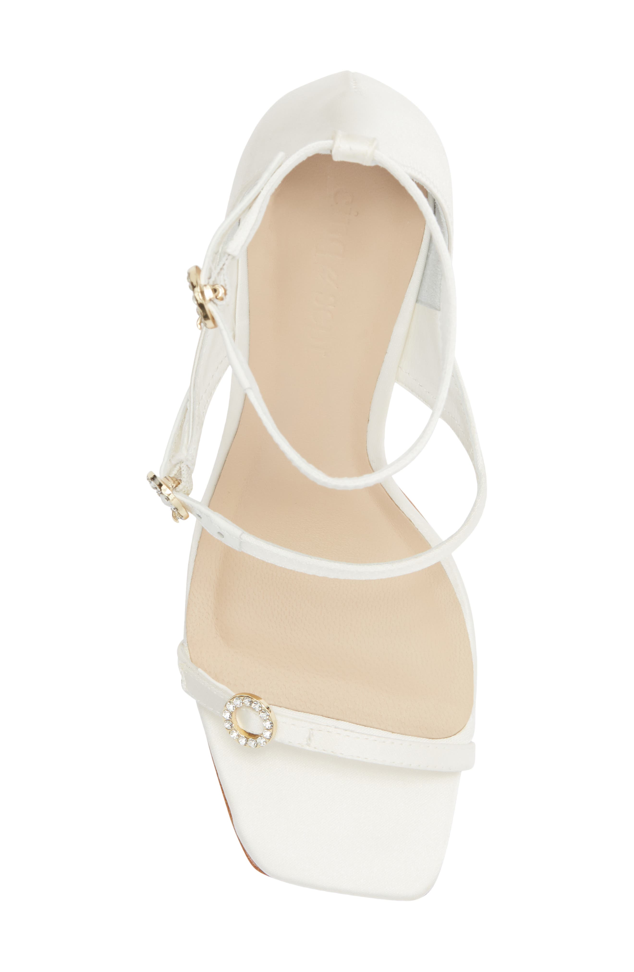 Cinq à Sept Celeste Satin Sandal, Alternate, color, Ivory