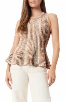 Sam Edelman Breit Two Tone Sleeveless Peplum Sweater