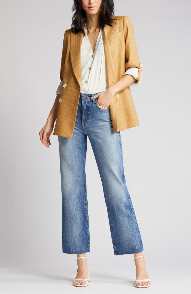 AG Kinsley High Waist Raw Hem Ankle Flare Jeans, Main, color, Superstition