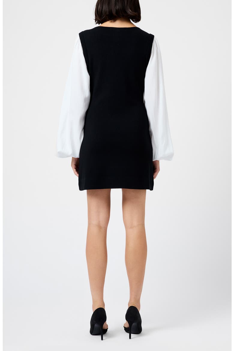 Maxime Long Sleeve Shift Dress, Alternate, color, BLACK-SUMMER WHITE