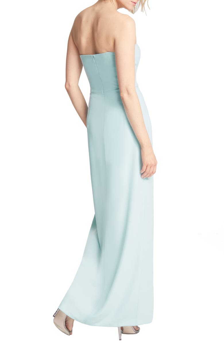 HALSTON Heritage Strapless Draped Crepe Gown, Alternate, color,