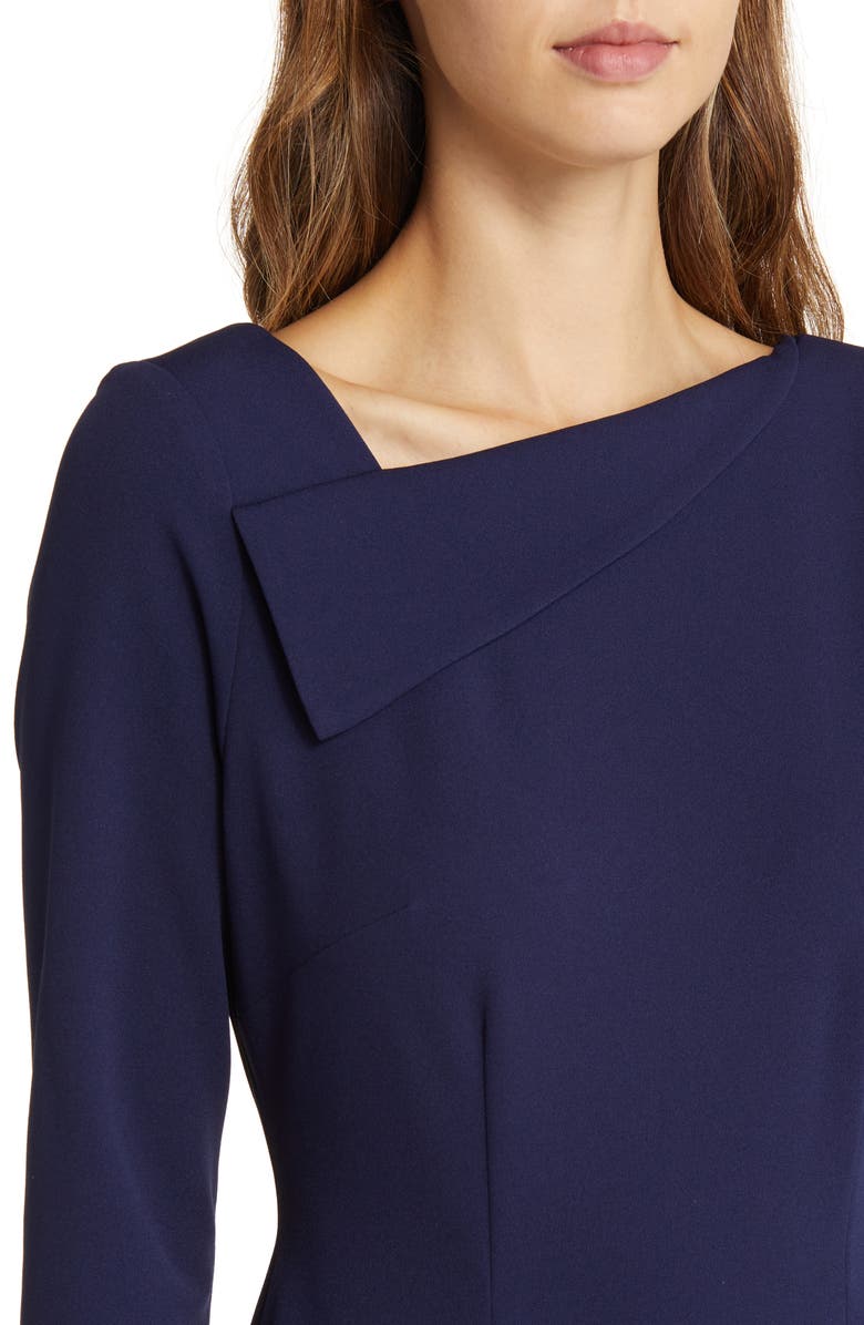 Connected Apparel Asymmetric Neck Sheath Dress, Alternate, color, 