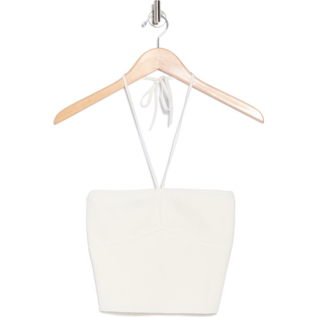 Alice And Olivia Alice + Olivia Linnie Ruched Halter Top In Soft White
