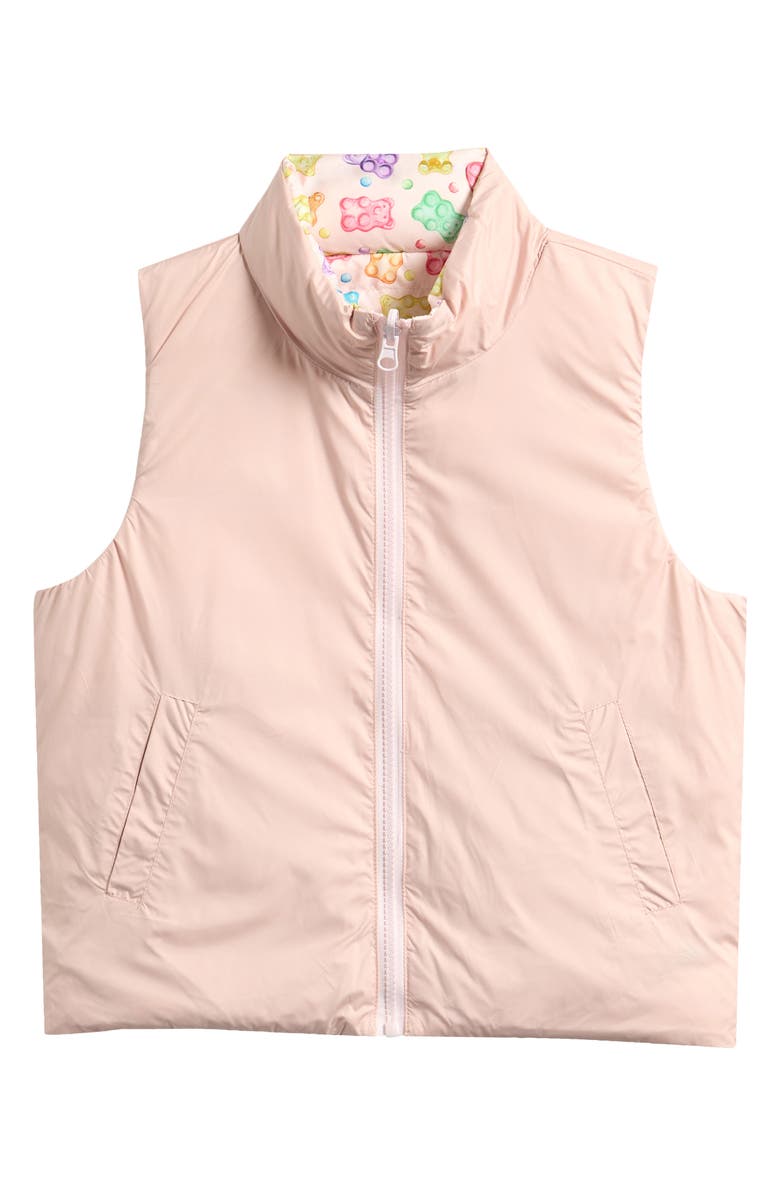 CALONIE Kids' Casey Reversible Down Puffer Vest, Alternate, color, Pink