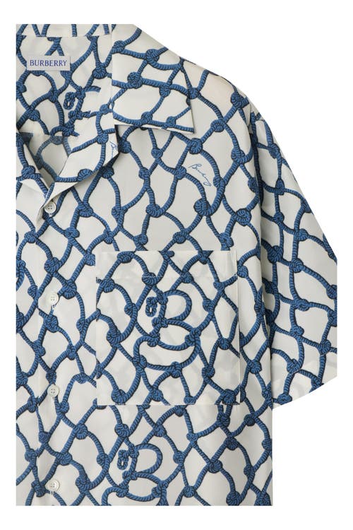 Burberry Regular Fit Knot Silk Shirt In Pool