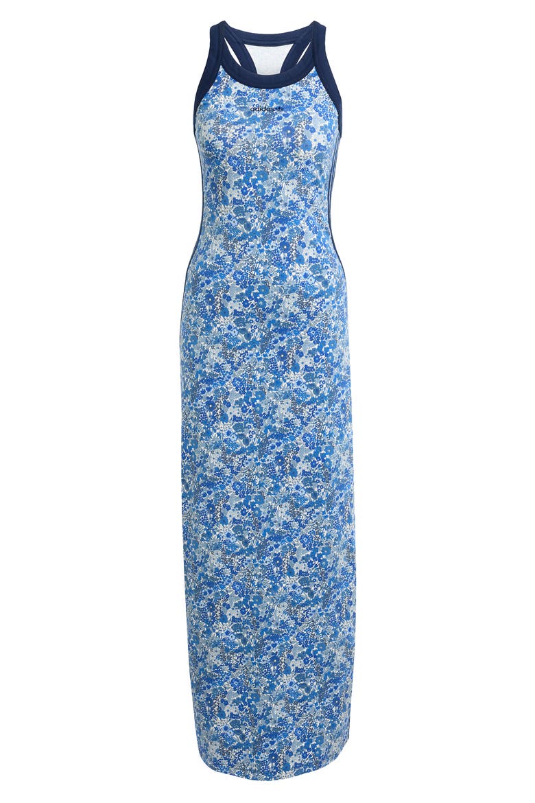 adidas maxi dress blue Originals x Liberty London Racerback (Women) pattern-Stripe edged Attitude To Sportswear. What Color Shoes Go Color:white