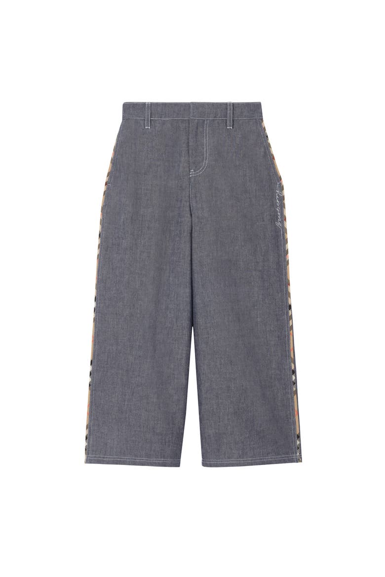 Cotton Chambray Trousers, Main, color, Damson blue melange