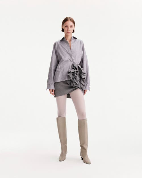 Theo The Label Women's Nomia Ruffle Knit Skirt - Heather Grey In Heather Grey