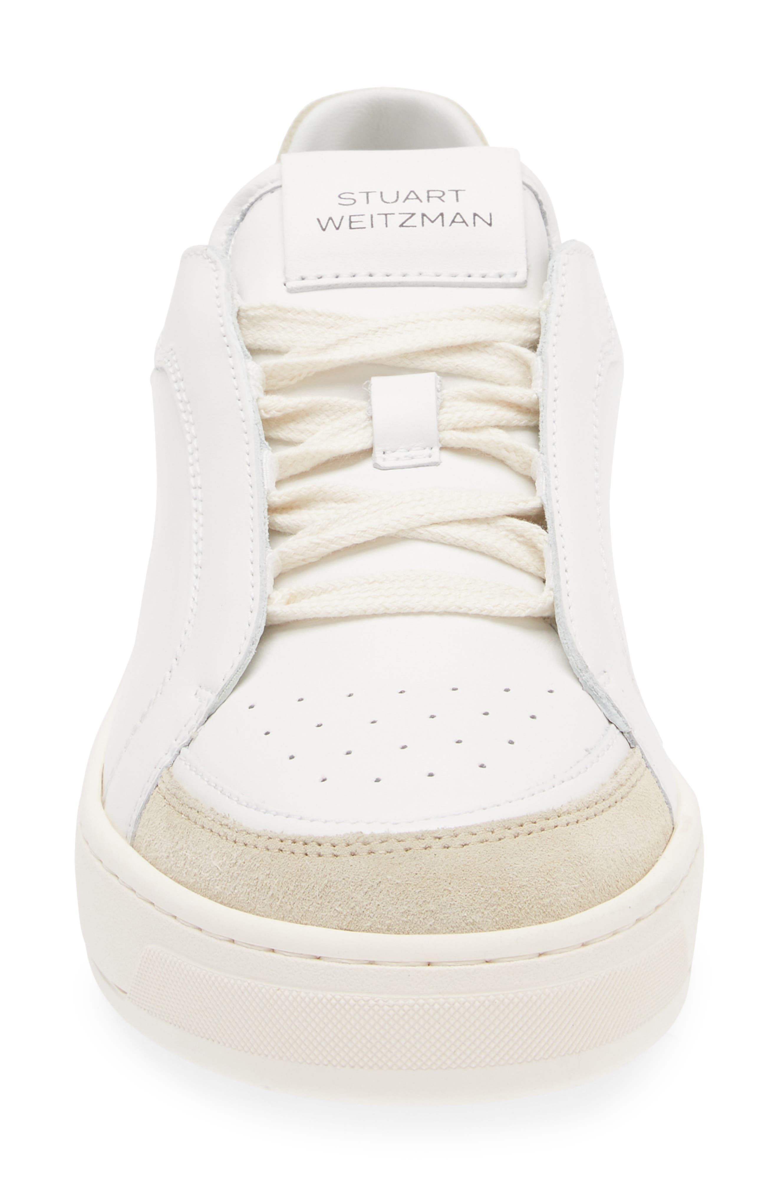 Stuart Weitzman Courtside Retro Sneaker, Alternate, color, Light Beige/White/Black