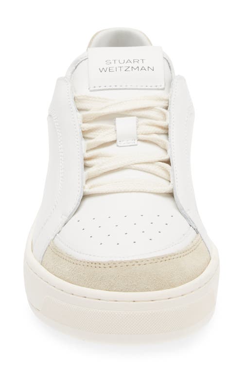 Stuart Weitzman Courtside Retro Sneaker In Light Beige/white/black